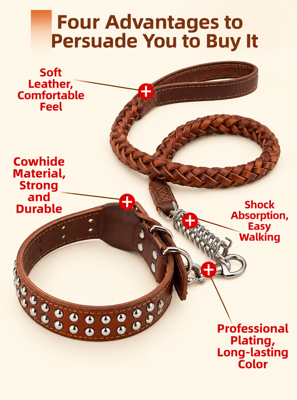 Bovarria Premium Dog Collar & Leash Set