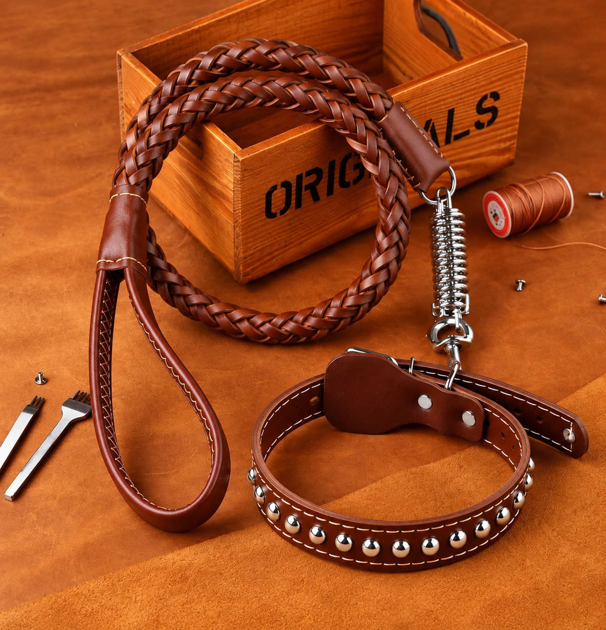 Bovarria Premium Dog Collar & Leash Set