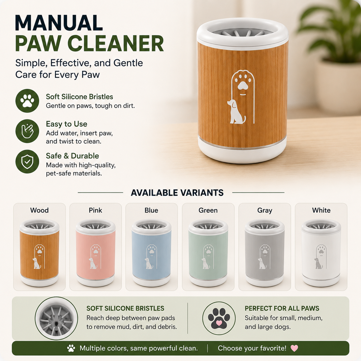 Bovarria Manual Paw Cleaner
